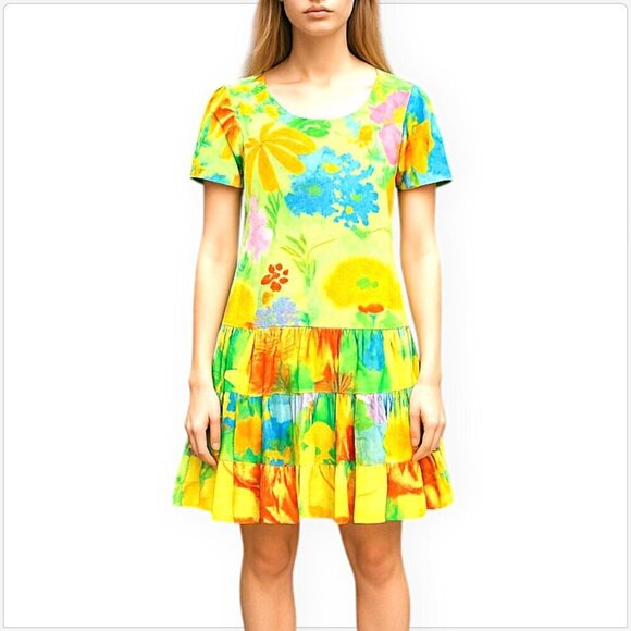Jams World Hattie Summer Garden Floral Tiered Vacation Dress W329-SUGA Size XS - Picture 1 of 5